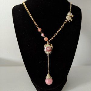 Pink Cameo Vintage Necklace
